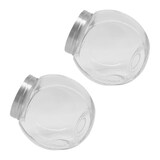 thumbnail of Relaxdays Bonbonglas, 2er Set, 2 Liter, Vorratsgläser für Süßigkeiten, Candy Bar, Edelstahl-Deckel, transparent/silber