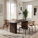 thumbnail of Lot de 2 chaises en polycarbonate, solides et légères, monobloc, design contemporain et raffiné, pour séjour et bureaux, intérieur – ASTRA/Marron