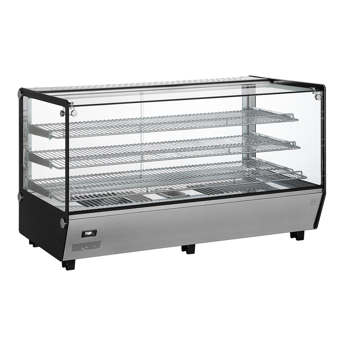 METRO PROFESSIONAL Vitrine chauffante GHV1200R, inox/verre, 121.9 x 56.8 x 68.6 cm, 210  L, temp. : 30 à +90°C, 1800 W, 3 étagères, argenté