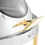thumbnail of Royal Catering Chafing Dish - Rotondo - Accenti dorati - Coperchio protettivo - 6 L -