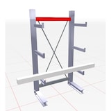 thumbnail of Horizontalverbinder für PROREGAL Kragarmregal K 3000 | für Feldweite 130cm | Verzinkt