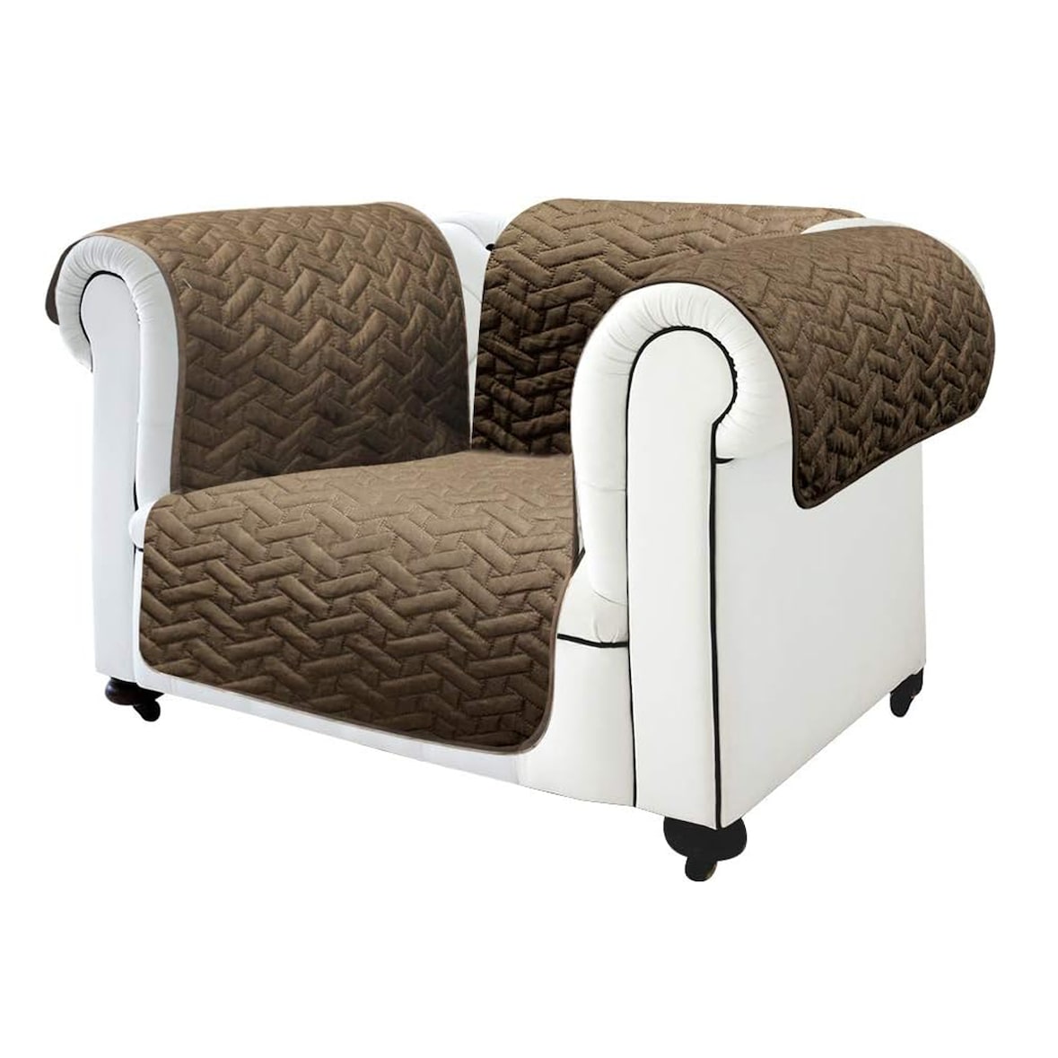 Starlyf Sofa Cover Individual, Sesselhusse, Sesselauflage, wasserabweisend, wendbar braun und beige, 190x170 cm, Sesselbezug