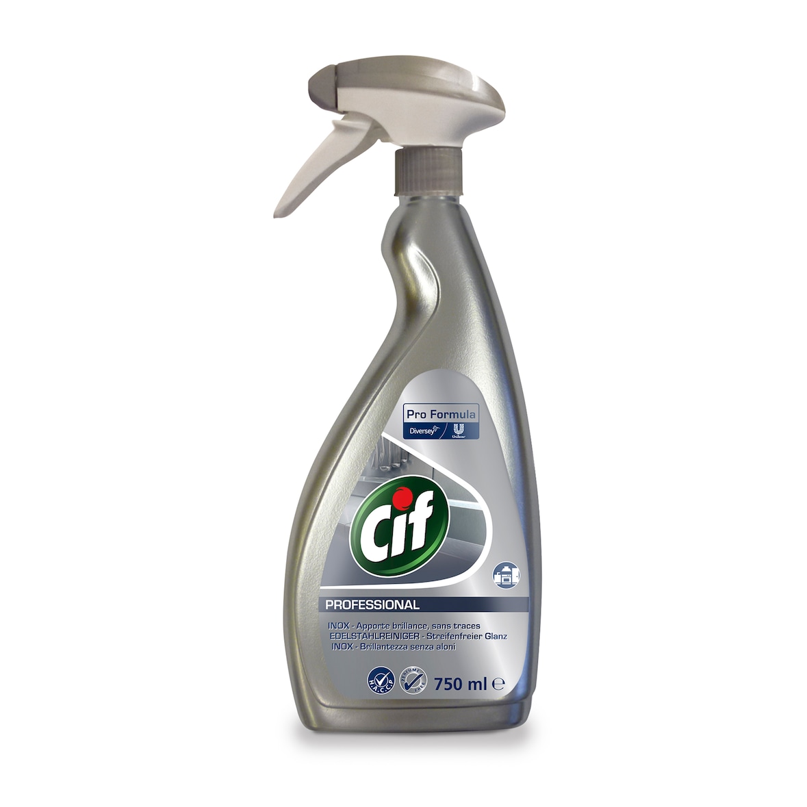 Cif Professional Edelstahlpflege reinigt und schützt 750ml Sprühflasche