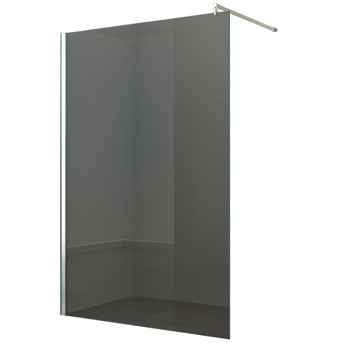 Duschabtrennung Walk-In Seitenwand Breite: 130 cm Glas: Grauglas