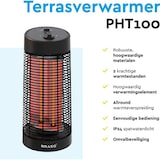 thumbnail of BRASQ Terrasverwarmer Elektrisch staand - Tafelmodel - 1200W - 2 standen – Zwenkfunctie - Heater – Spatwaterdicht - Verwarming Voor Binnen/ Buiten