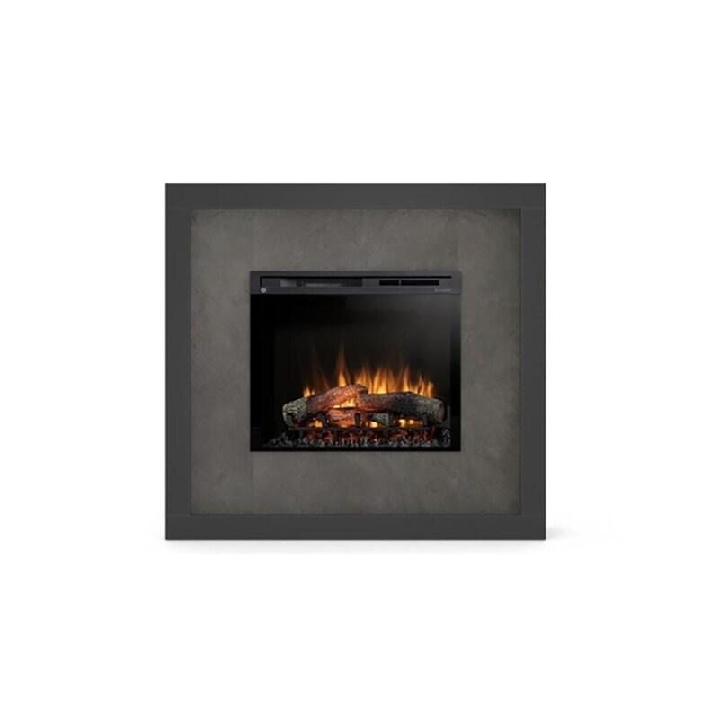 LITOS - Lareira elétrica LED independente, cor pedra preta/ardósia, 28"