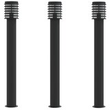 thumbnail of Helloshop26 - Lampadaires d'extérieur 3 pcs 110 cm acier inoxydable noir 02_0042546