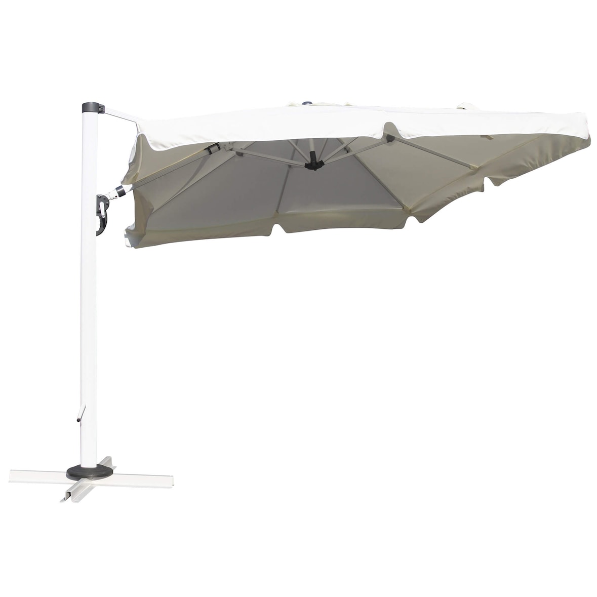 Ombrellone da Giardino Decentrato 3x4m in Alluminio e Poliestere Bianco