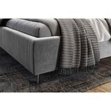 thumbnail of KAWOLA Bett ANNY Polsterbett Kopfteil niedrig Velvet silber 200x200cm