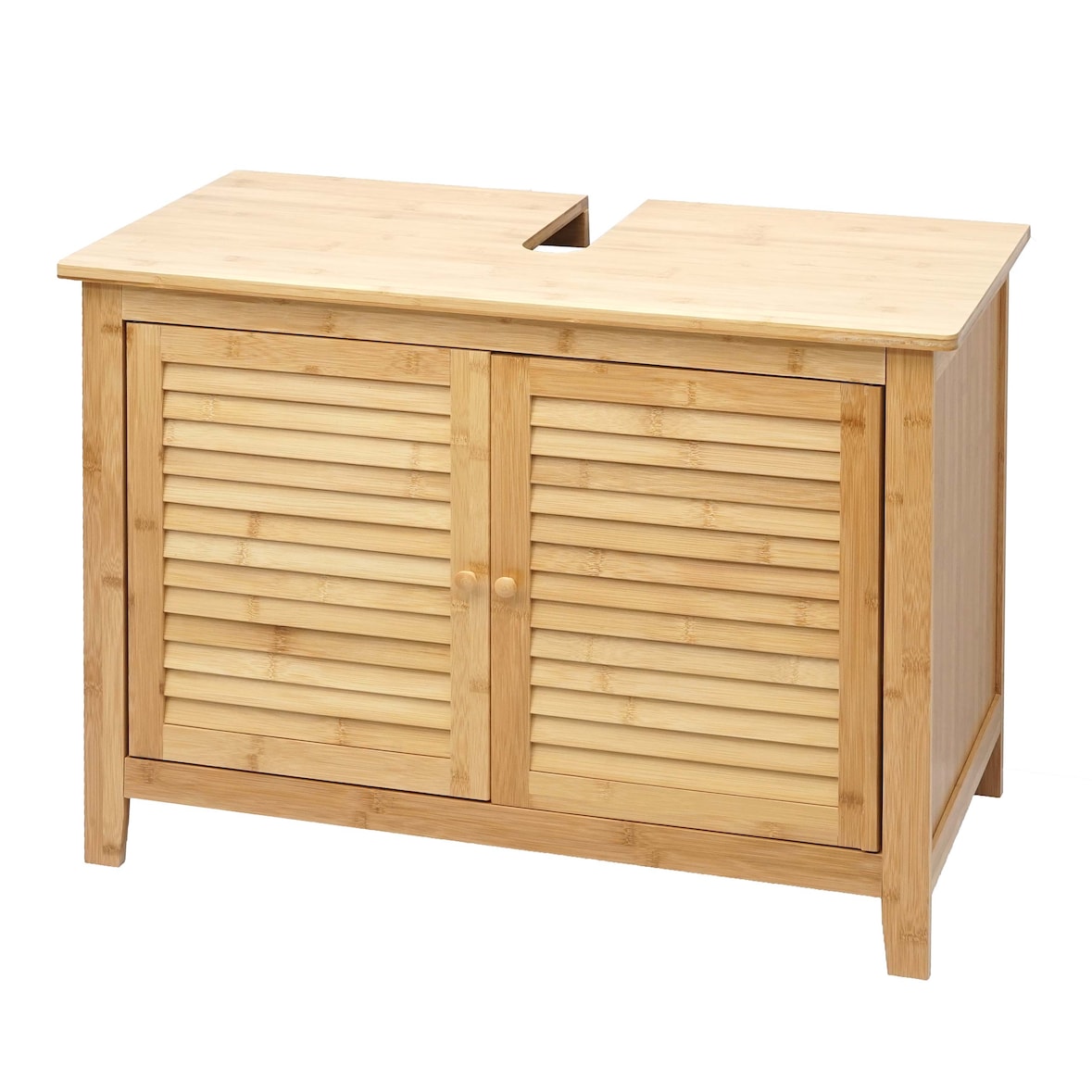 Arredo bagno bambu a listelle serie HWC-B18 mobile sottolavabo 60x80x40cm