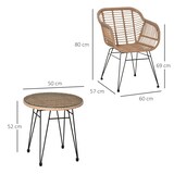 thumbnail of Outsunny Set Mobili da Giardino Rattan PE 2 Sedie con Cuscini Tavolino