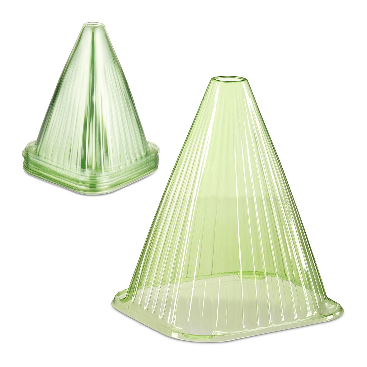 Relaxdays Pflanzenhut, 32er Set, Schneckenschutz, Frostschutz, HBT: 22 x 19 x 19 cm, Pflanzenschutzhauben PVC, hellgrün
