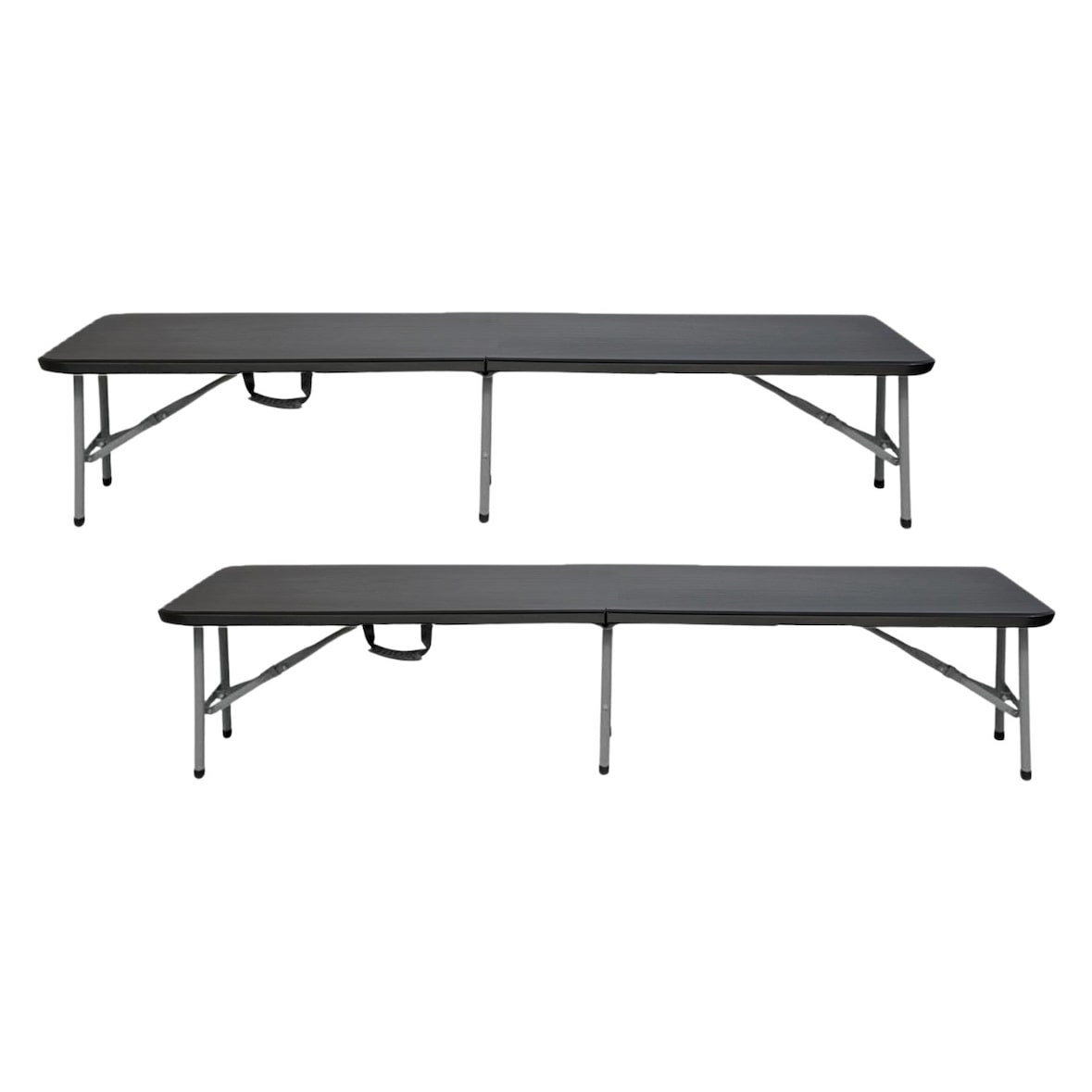 Pack 2 Bancos Dobráveis Catering Preto 180x28x43cm O91