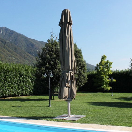 BS COM Ombrellone da Giardino 5x5 palo centrale in alluminio 500x500x475 cm Tortora