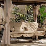 thumbnail of Dondolo da giardino 3 posti trasformabile in letto 252x170x245 cm con gazebo doppio tetto, zanzariere, cuscini imbottiti e funzione relax - Cleopatra