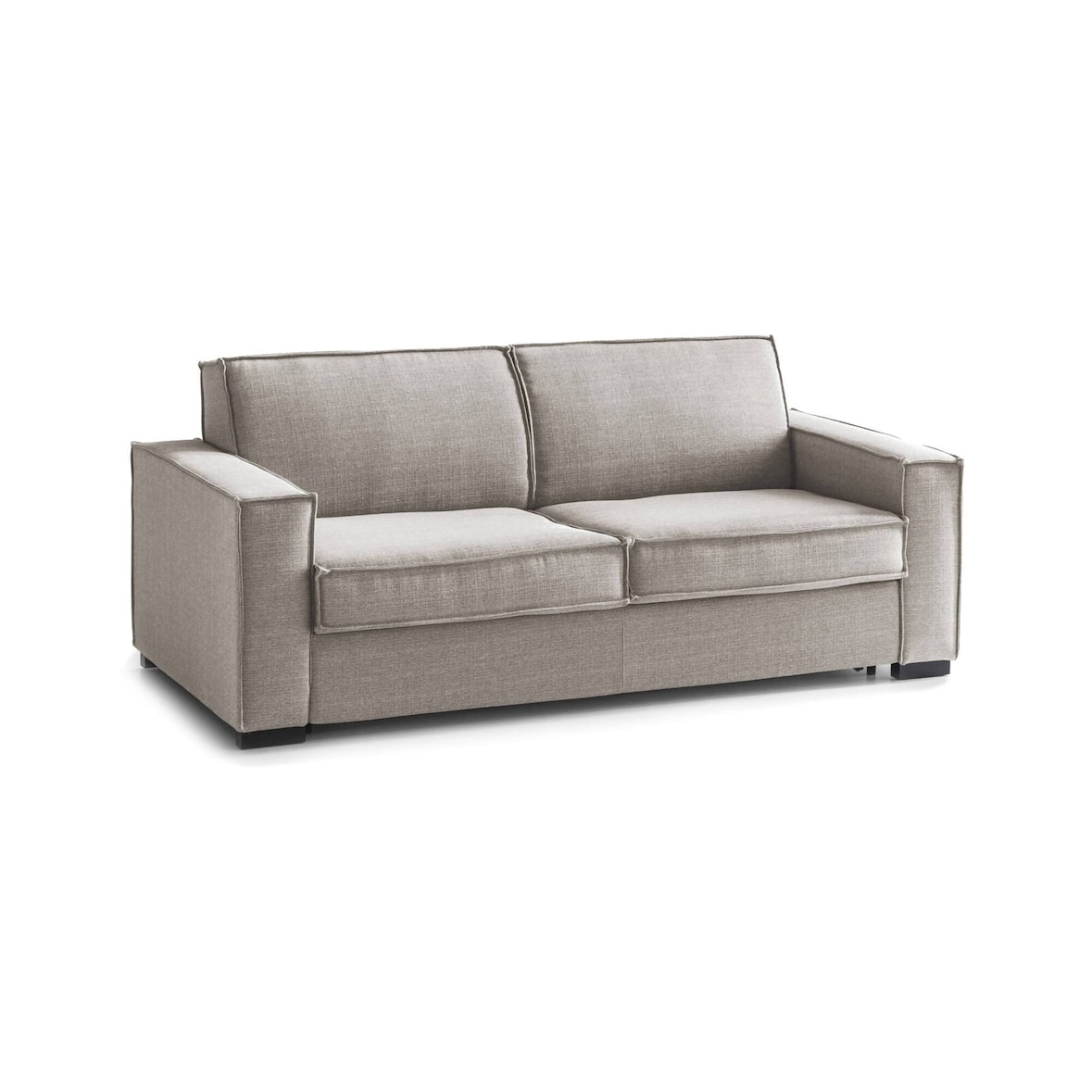 Dmora Divano Letto Addolorata, Divano a 3 posti, 100% Made in Italy, Sofà Soggiorno con apertura girevole, in tessuto imbottito, Cm 200x95h90, Tortora