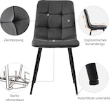 thumbnail of Esstisch Set 80x80x76 Rund Modern MDF Marmormuster Metallgestell 4 Samt Stühle Komfort Essgruppe Dunkelgrau