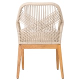 thumbnail of Gartenstuhl | HxBxT 85x58x59 cm | Sitzhöhe 47cm | wetterfest Seilgeflecht Rope Holz Akazie | Beige Kissen Creme-Weiß | Sessel Outdoor Stuhl