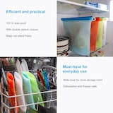 thumbnail of Intirilife 4x Lebensmittelbeutel aus Silikon mit 1L Füllmenge in mehreren Farben - 24 x 19 x 3 cm - Wiederverwendbar mit Zip spülmaschinengeeignet