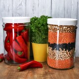 thumbnail of 4x ORTES Vorratsglas 5L Glas mit Kunststoffdeckel Gitter Aufbewahren Einlegen