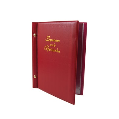 DECOR SERVICE Speisekarte (PVC) "Speisen und Getränke" weinrot, 8 Seiten, A5, 1 Stk.