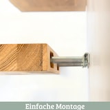 thumbnail of DELUKE® Wandregal Holz schwebend KYLO - Eichenholz Massiv | Bücherregal Schwebendes Regal Hängeregale für Wohnzimmer | 60x22x4cm