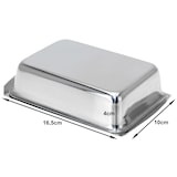 thumbnail of Butterdose Butterglocke Butterschale 16x11x4cm Edelstahl Küche Gastro Margarine