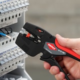 thumbnail of KNIPEX Abisolier-/Crimpautomat, abisolieren und crimpen, Hand, 0,03-10qmm, Abisolierlänge einstellbar,