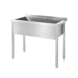 thumbnail of Hendi Einzelspültisch Profi Line aus Edelstahl 1000x600x850mm