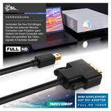 thumbnail of CSL Mini DisplayPort zu DVI Video-Kabel, miniDP Monitor Adapter Kabel, für Apple, PC's & Notebooks - 2m