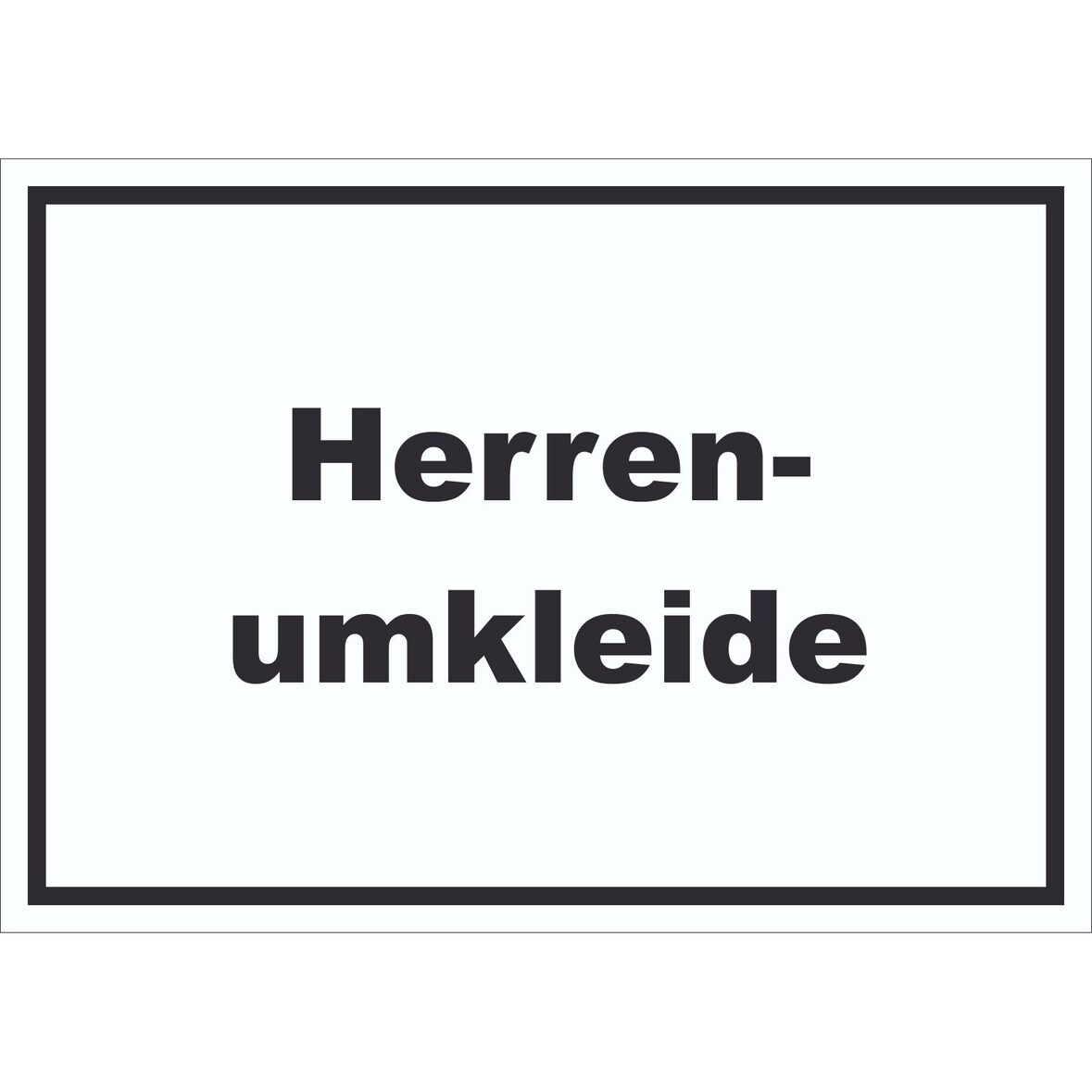 Herrenumkleide Schild mit Text waagerecht A1 Rückseite selbstklebend