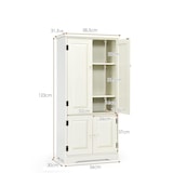 thumbnail of COSTWAY Multifunctionele Vintage Hal Kast met Verstelbare Plank, Badkamerkast, Wasruimte Kast, Hout, Opbergkast(Wit)