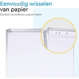 thumbnail of BRASQ Flipover - 70x100cm - Verstelbaar Whiteboard - Incl. 25 vellen papier, 4 Stiften, 8 Magneten, Wisser - met Haken - Aluminium
