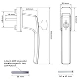 thumbnail of Abschließbare Fenstergriffe ergonomisch Aluminium 6 Stück