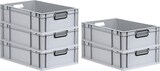 thumbnail of PROREGAL SuperSparSet 5x Eurobox NextGen Color, HxBxT 17x40x60cm, 34 Liter, Griffe schwarz offen, Grau, Eurobehälter, Transportbehälter