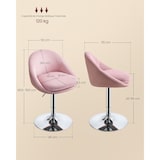 thumbnail of Helloshop26 - Verstellbarer Stuhl Schminktischstuhl drehbarer Bürostuhl Barhocker mit Rückenlehne und Stahlfußkreuz für Bar Büro 12_0004965