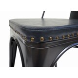 thumbnail of Set di 4 sedie da pranzo HWC-H10e, sedia da cucina, Chesterfield metallo ecopelle industriale gastro ~ nero-grigio