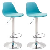 thumbnail of Lot de 2 tabourets de bar Kiel similicuir et coque en plastique Bleu