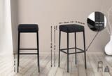 thumbnail of CHEFGASTRO 2er Set Barhocker ARIZONA 80 Schwarz HxBxT 78x37x37cm Stoff Dunkelgrau Barstuhl