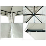 thumbnail of Pérgola HWC-J63, cobertura de pátio para pavilhão de jardim com parede lateral, 3x3m ~ bege-creme