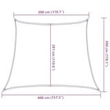 thumbnail of Vela ombreggiante 160 g/m² trapezio grigio chiaro 3/4x3 m HDPE modello Soleil Lumina