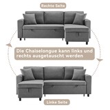 thumbnail of Schlafsofa L-Form 219x142x83 mit Schlaffunktion und Stauraum – Flexibles Sofa in Dunkelgrau mit Chaiselongue