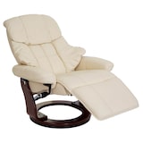 thumbnail of MCA Relaxsessel Calgary 2, Fernsehsessel Sessel, Echtleder 150kg belastbar ~ creme, Walnuss-Optik