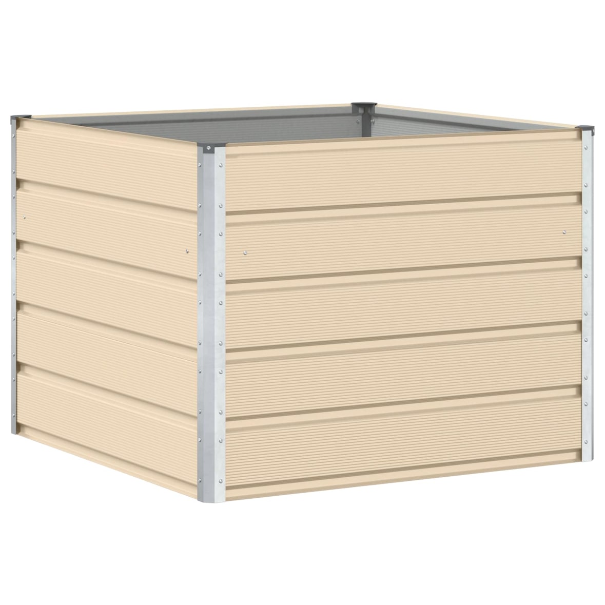 Helloshop26 - Vaso quadrado moderno de 100 x 100 x 75 cm decorativo para uso externo estilo chique aço marfim 02_0059136