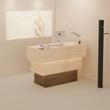 thumbnail of Theke, Kasse, LED-Beleuchtung Theke, Bekleidungsgeschäft Theke beige braun 130x50x90cm