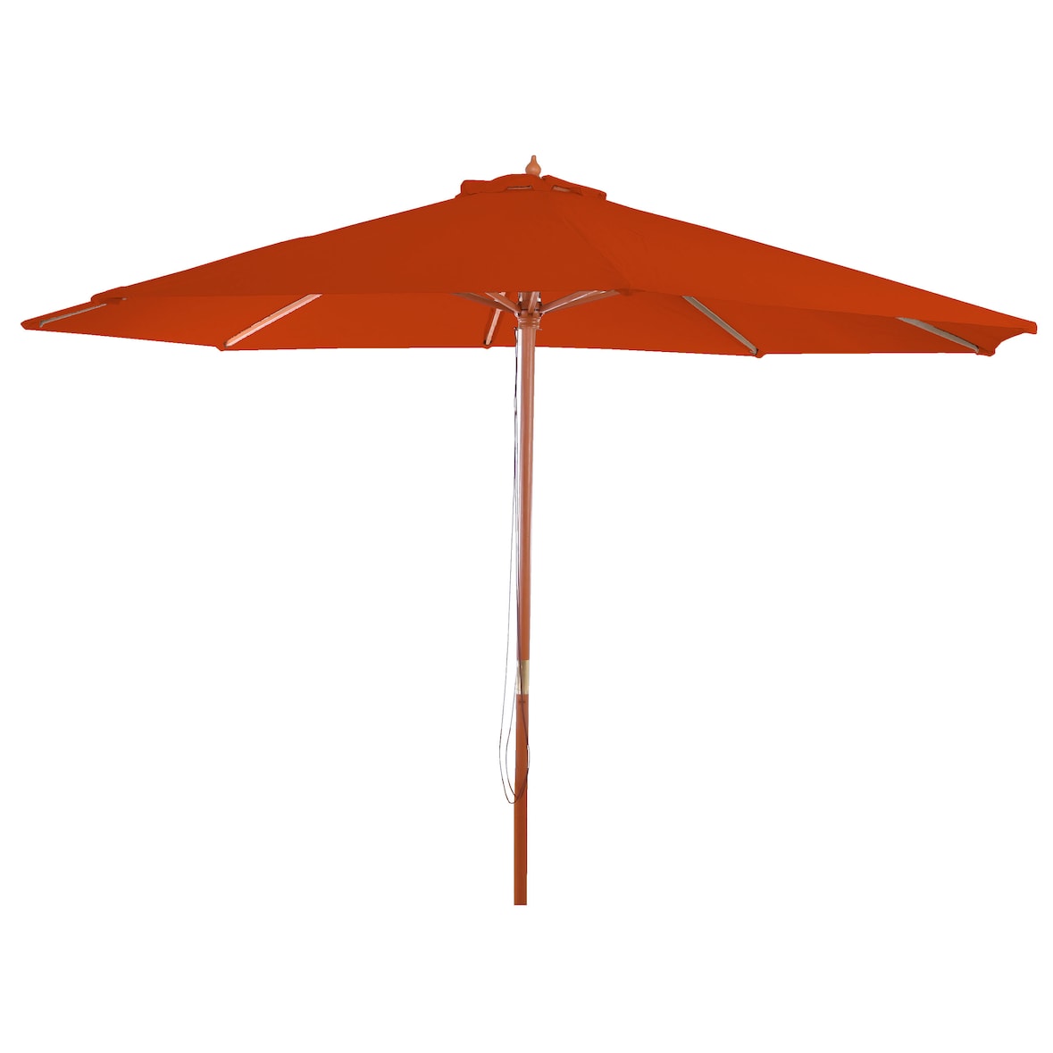 Parasol Florida, tuinparasol marktparasol, Ø 3m polyester/hout ~ terracotta
