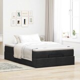 thumbnail of vidaXL Ottoman-Bett mit Matratze Schwarz 120x200 cm Stoff