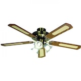 thumbnail of Ventilateur de Plafond - Plafonnier  réversible FARELEK BALEARES - Ø 132 cm, 5 pales noyer / cannées + éclairage 3 tulipes 60 W E27 usage non-intensif