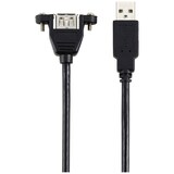 thumbnail of Renkforce USB-Kabel USB 2.0 USB-A Stecker, USB-A Buchse 1.00 m Schwarz für Einbau, schraubbar RF-572