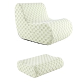 thumbnail of COSTWAY Sitzsack mit Hocker, Sitzsack für Erwachsene mit hochelastischem Schaumstoff und Teddy-Samtbezug